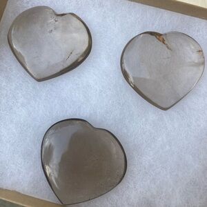 Sale! Beautiful, polished smoky quartz heart stones